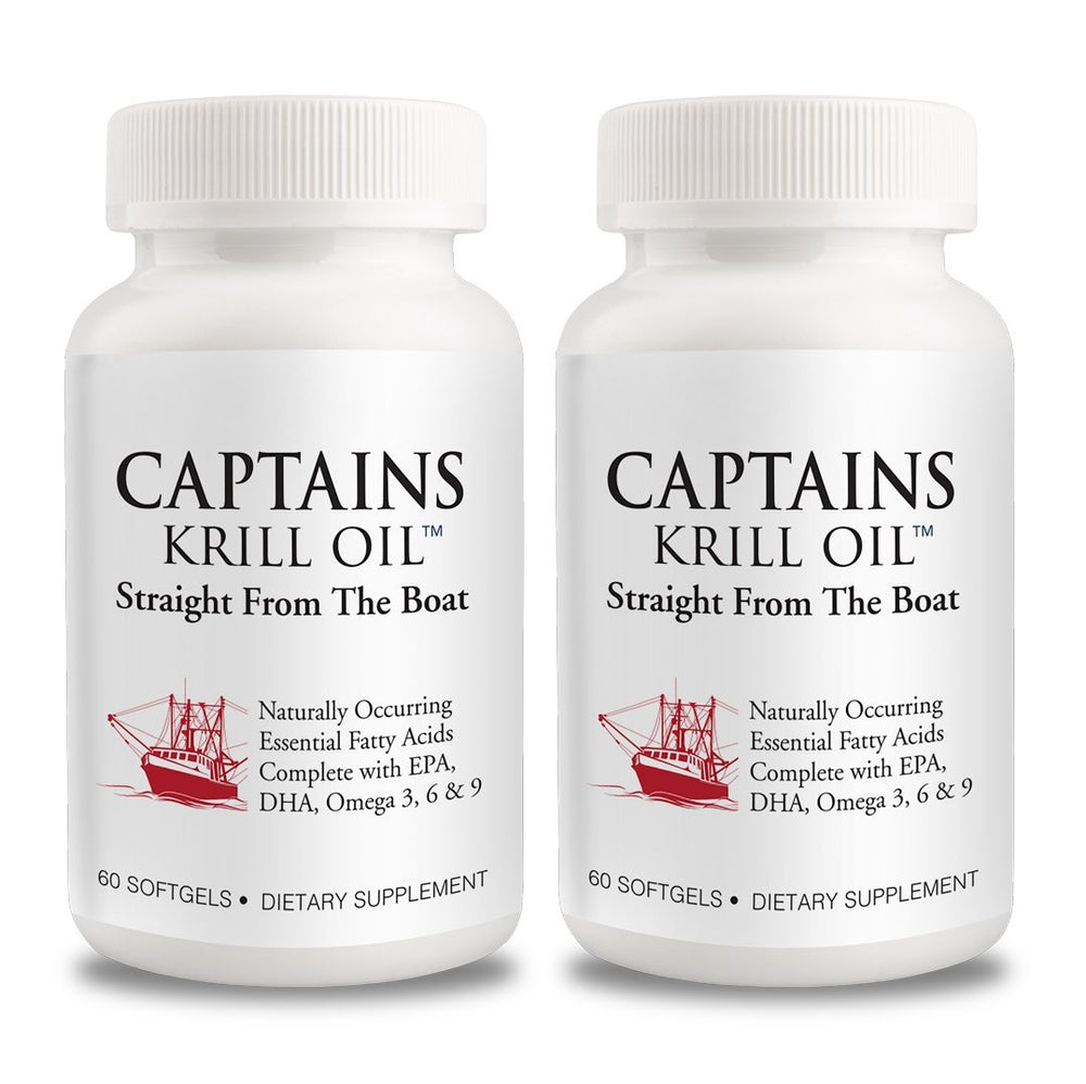 Bottle of Captains Pure Antarctic Krill Oil Softgels with 60 capsules