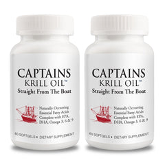 Bottle of Captains Pure Antarctic Krill Oil Softgels with 60 capsules