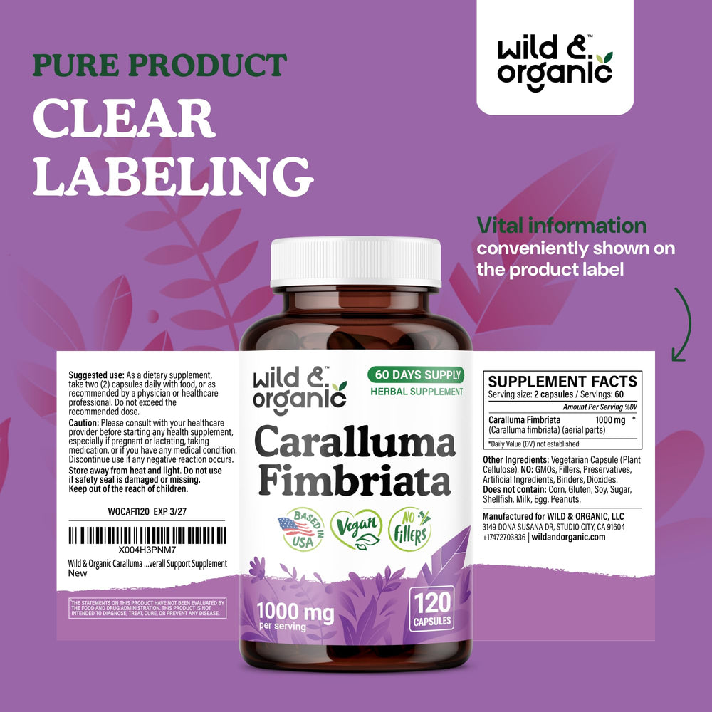 Close-up of Caralluma Fimbriata capsules inside bottle