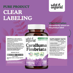 Close-up of Caralluma Fimbriata capsules inside bottle