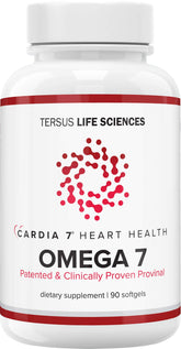 Cardia 7 Omega-7 soft gels bottle with Provinal purified omega-7