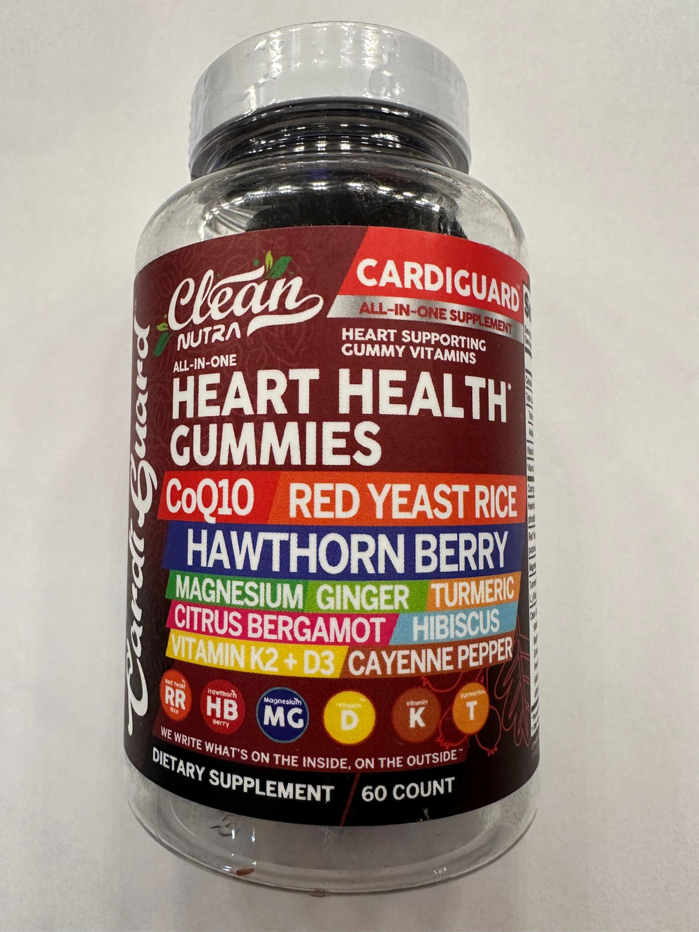 Hawthorn berry, ginger and turmeric ingredients against gummies backdrop