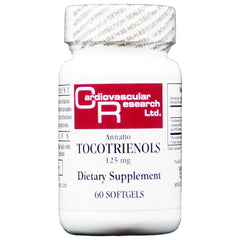 Front view of Cardiovascular Research Annatto Tocotrienols Vitamin E 125 mg 60-count bottle