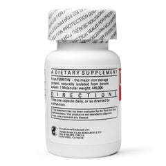 Two bottles of Cardiovascular Research Ferritin Iron Supplement with 5 mg ferritin, 120 capsules per bottle.