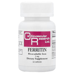 Cardiovascular Research Ferritin Capsules bottle - 60 count, front view
