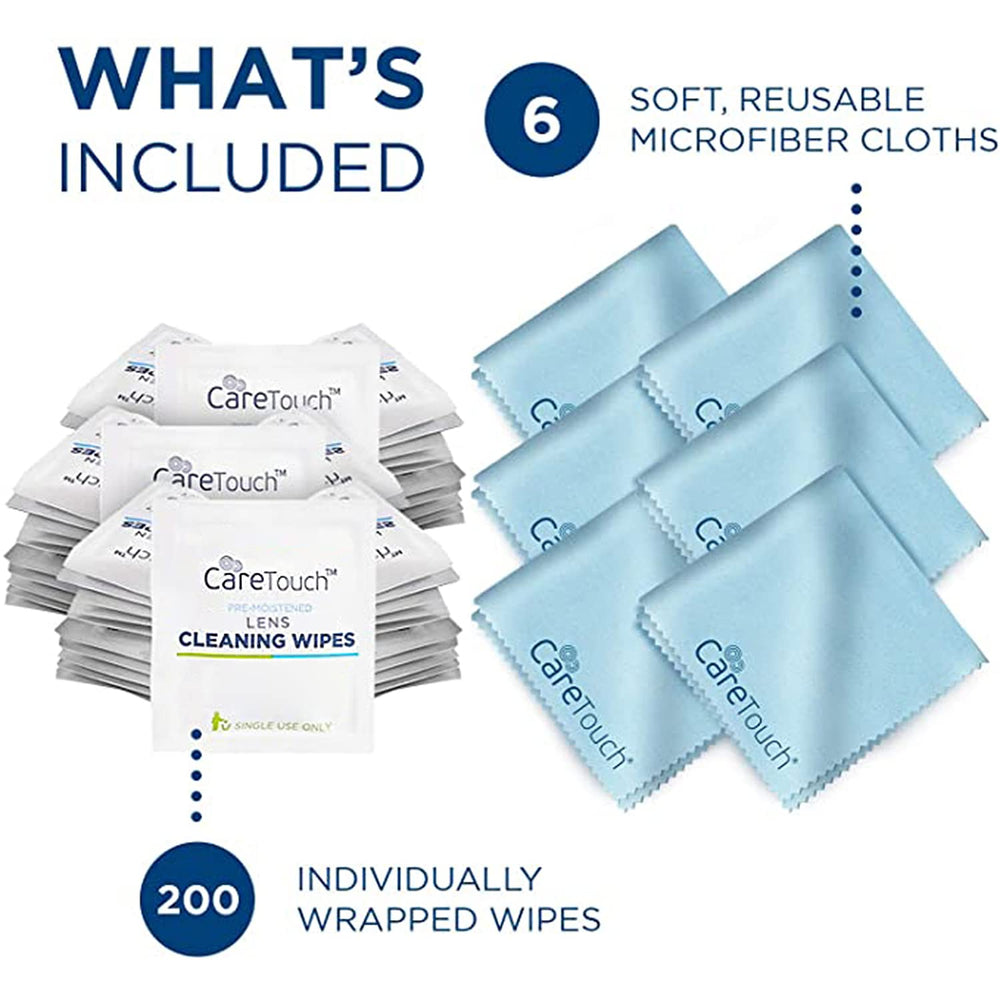 Pair of eyeglass lens wipes with microfiber cloths