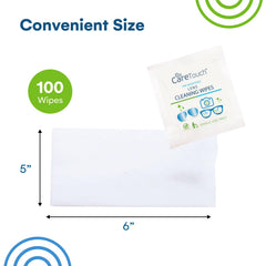 Close-up of pre-moistened lens wipes