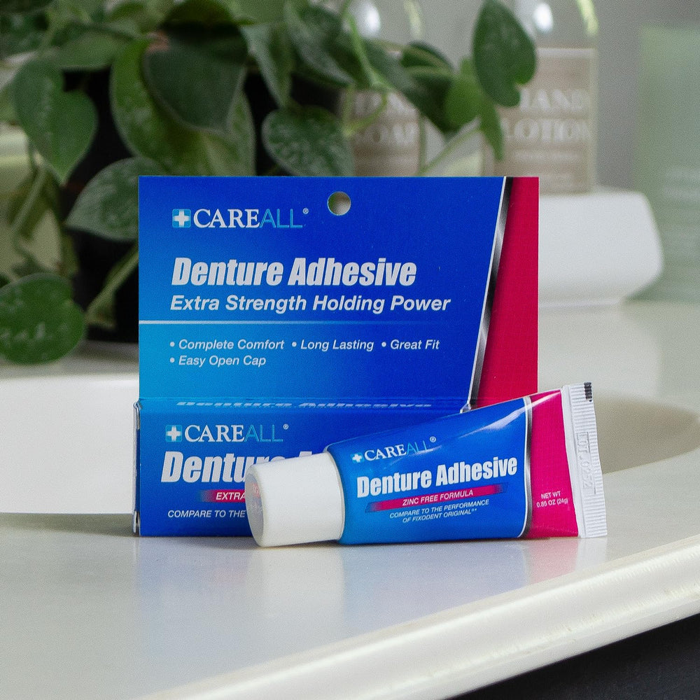 Travel size bulk value pack of CareAll Denture Adhesive