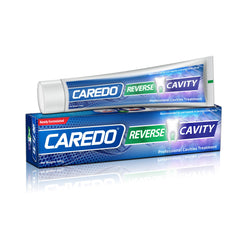CAREDO cavity repair toothpaste packaging and tube
