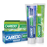 CAREDO Dual Toothpaste Set packaging and front view on white background