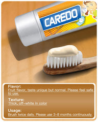 Caredo toothpaste with fruity flavor close-up for kids