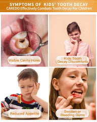 Another close-up shot of CAREDO Kids toothpaste tube