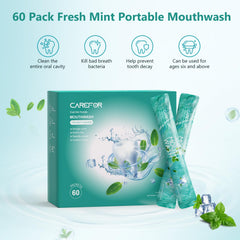 Single-use mouthwash sachet for on-the-go use