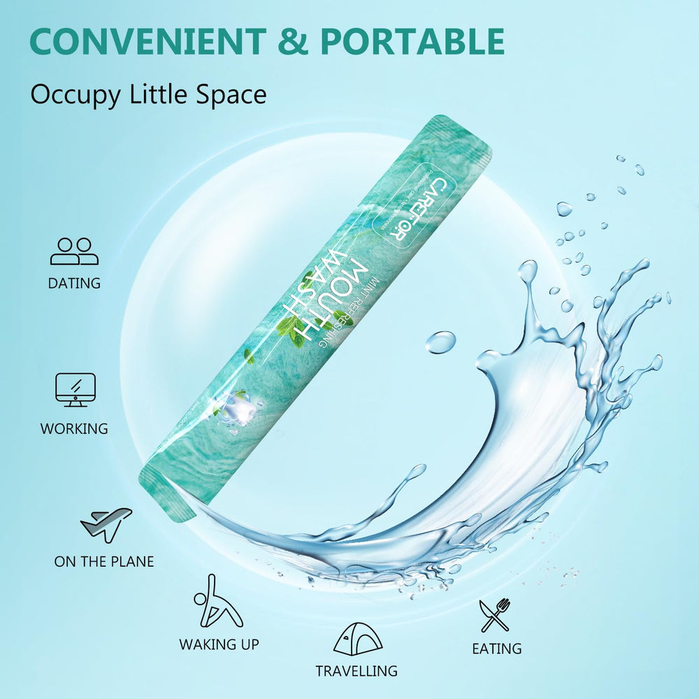 Alcohol-free and fluoride-free mint mouthwash label