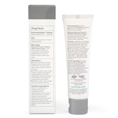 Label showing 0.24% fluoride in CariFree Gel 1100 Mint