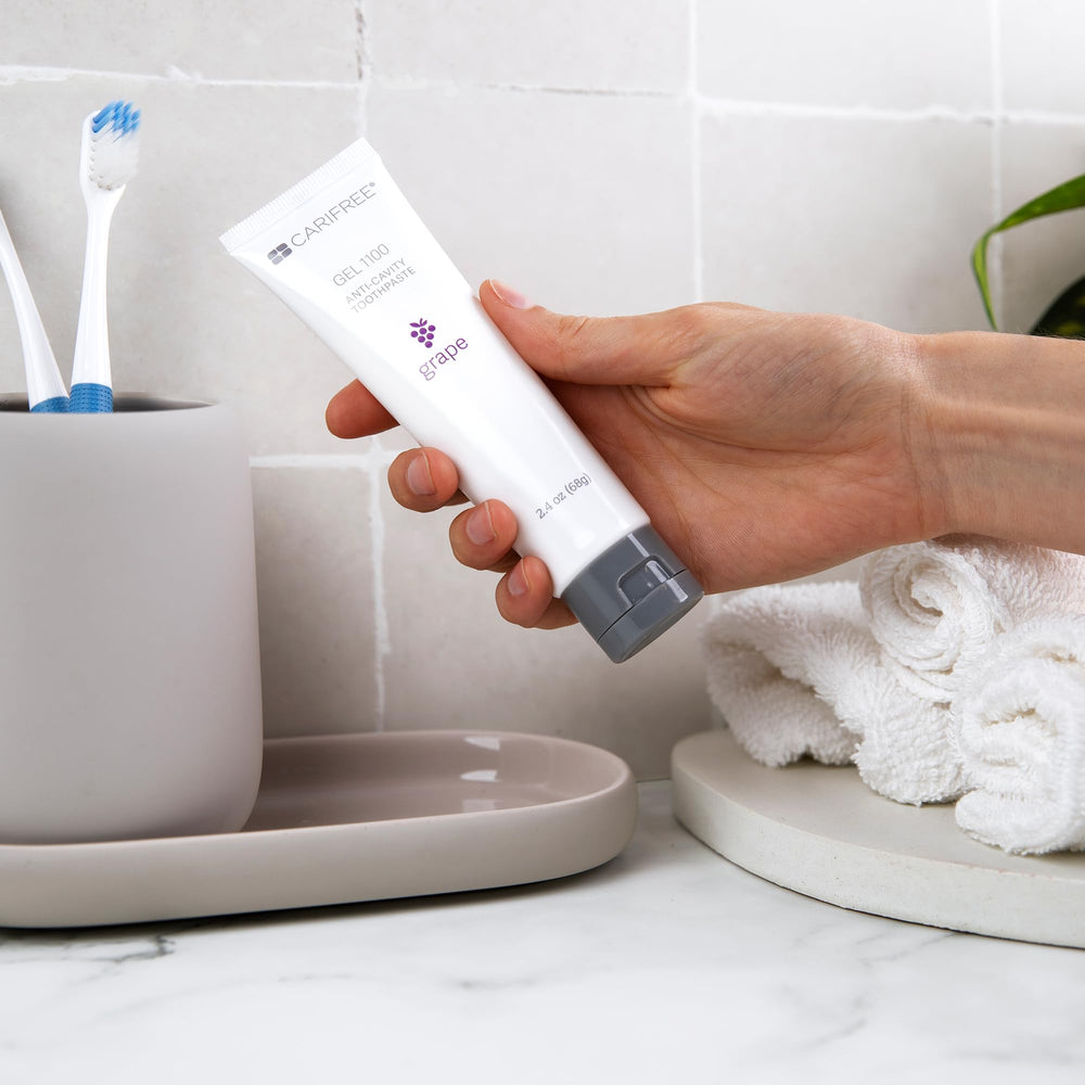 Kids brushing with CariFree Gel 1100 toothpaste