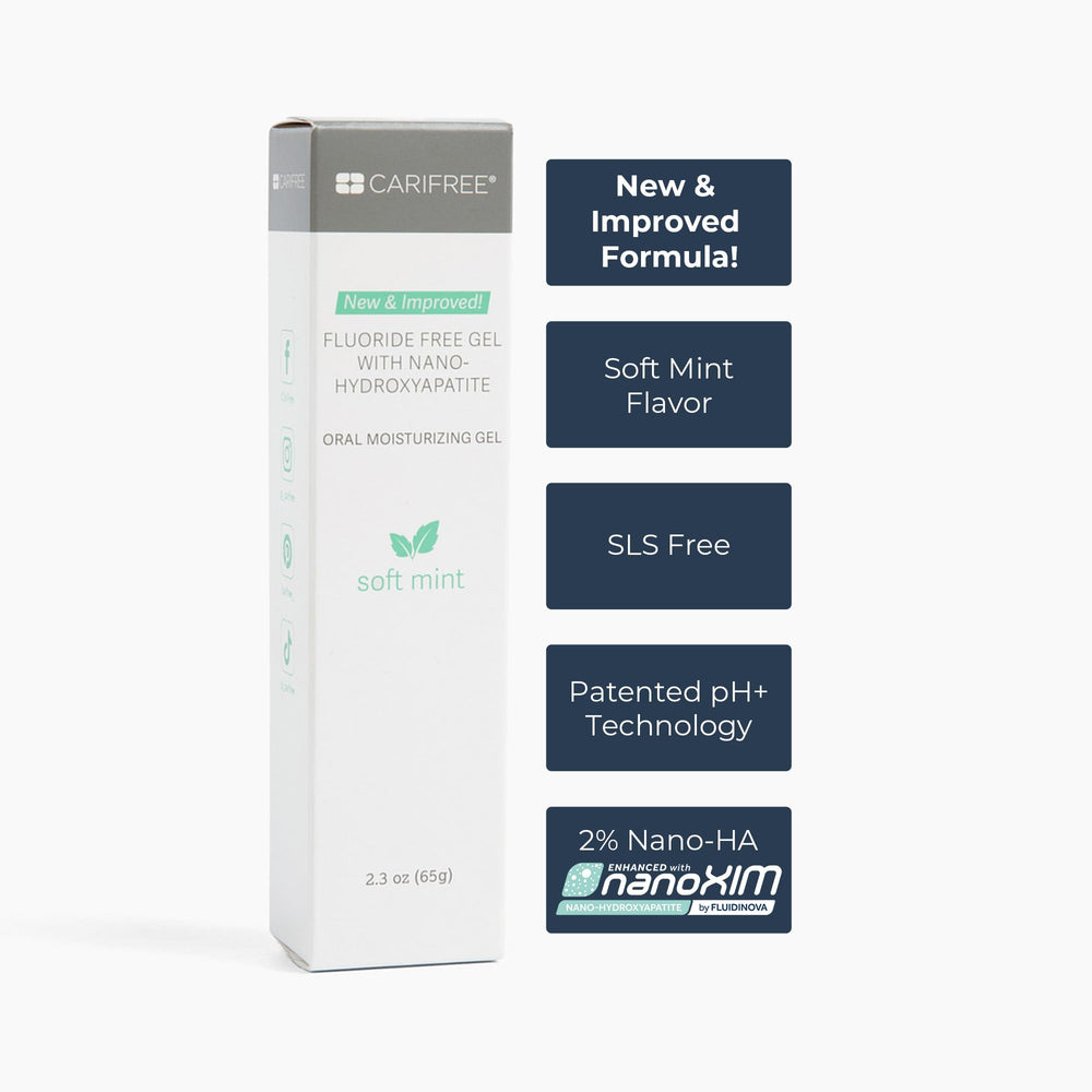 CariFree Fluoride Free Gel Mint two-pack tubes