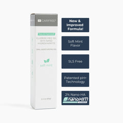 CariFree Fluoride Free Gel Mint two-pack tubes
