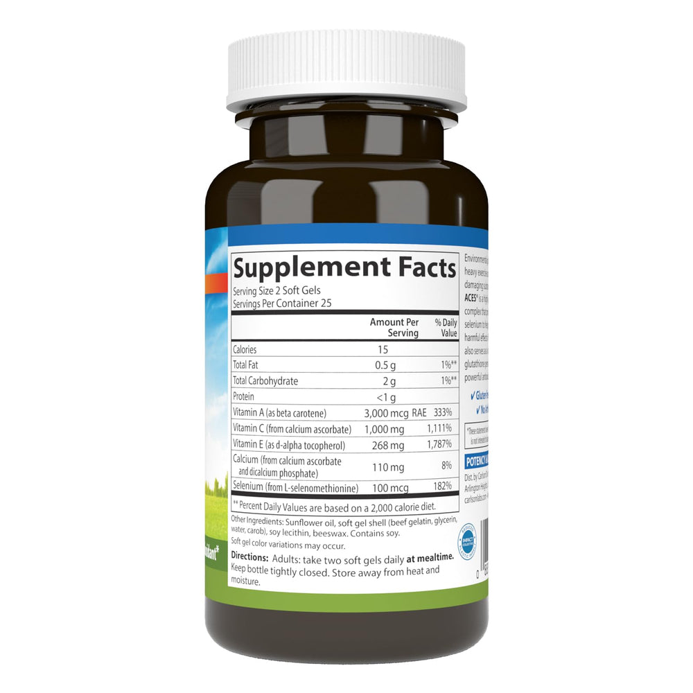 Carlson ACES bottle label close-up