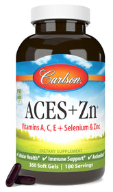 Carlson ACES + Zn softgel multivitamin bottle