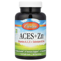 Carlson ACES + Zn softgels bottle supports daily immune wellness