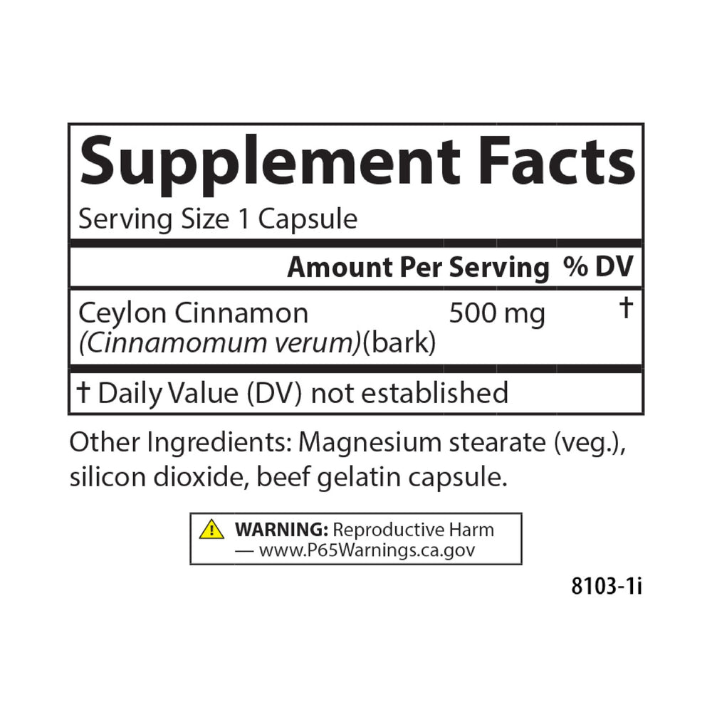 Lifestyle image of cinnamon supplement on a table