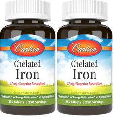 Carlson Chelated Iron 27mg bottle - front view