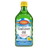 Carlson Cod Liver Oil Lemon flavor 1100 mg omega-3s bottle 500 mL front view