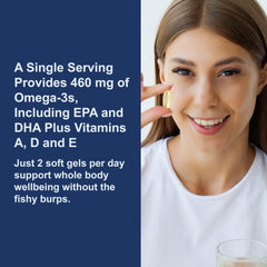 Carlson cod liver oil packaging info image reinforces sustainable sourcing.