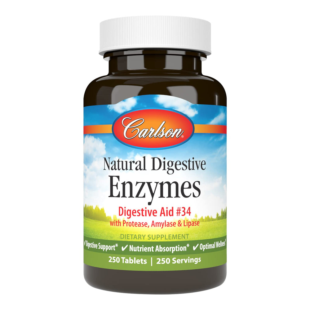 Carlson Natural Digestive Enzymes bottle and label