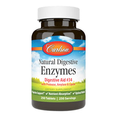 Carlson Natural Digestive Enzymes bottle and label