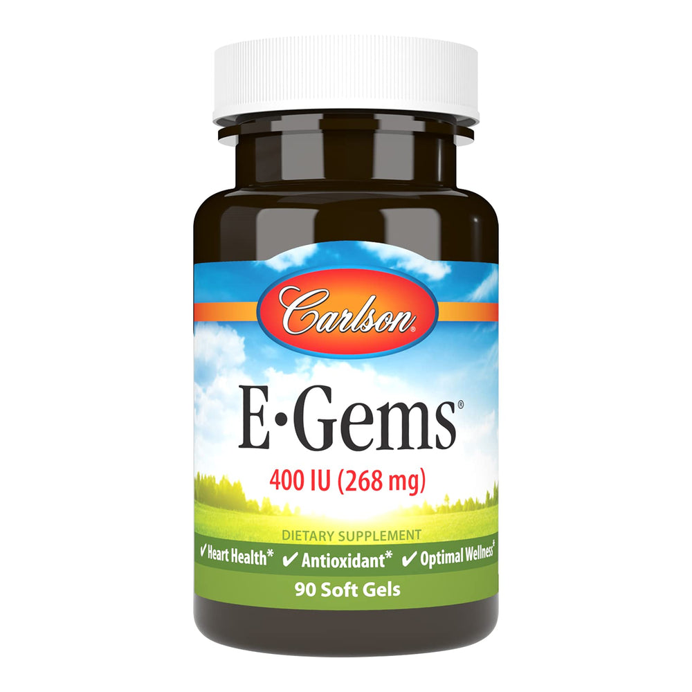 Carlson E-Gems 400 IU Vitamin E soft gels bottle front