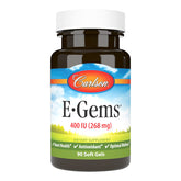 Carlson E-Gems 400 IU Vitamin E soft gels bottle front