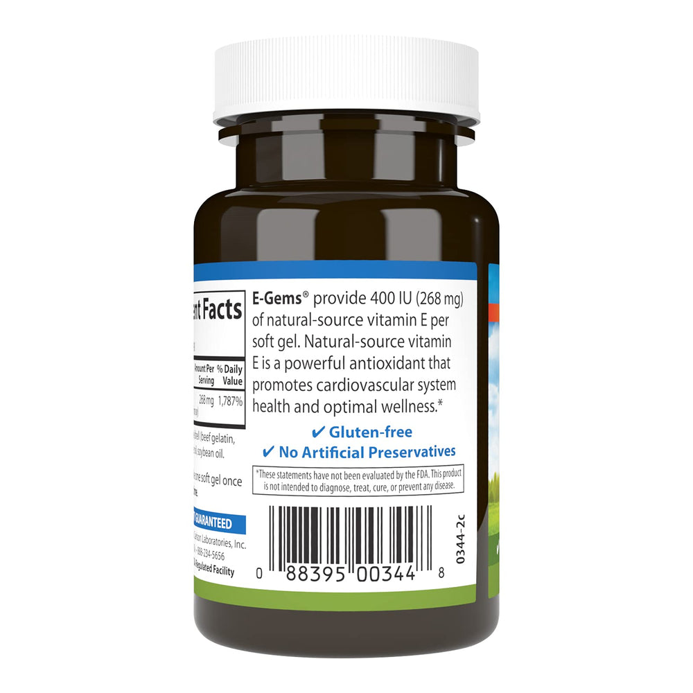 Close-up of Carlson E-Gems Vitamin E soft gels