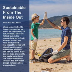 Orange-flavored Carlson Elite DHA 2270 mg bottle on white background