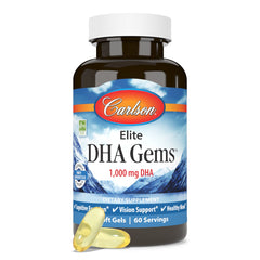 IGEN non-GMO certified badge on Carlson Elite DHA Gems packaging