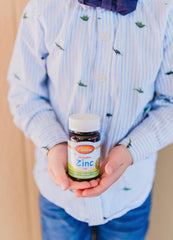 Ingredients list close-up for Carlson Kids zinc chewables