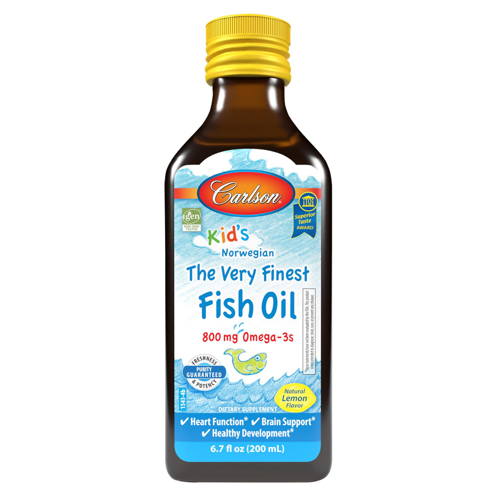 Carlson Kids The Very Finest Fish Oil Lemon bottle front view