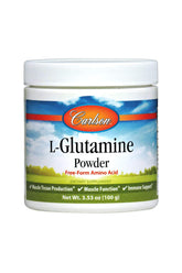Carlson L-Glutamine powder 100 g jar label