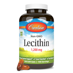 Carlson Lecithin bottle on white background