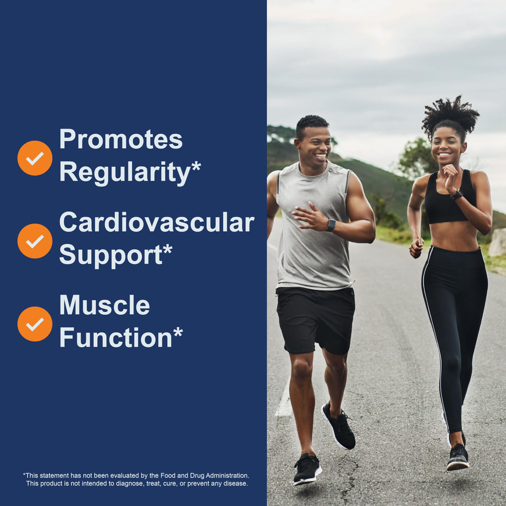 Bottle front highlighting heart health messaging