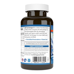 Close-up of softgels and packaging in Carlson MCT & Omega-3 Pack 2