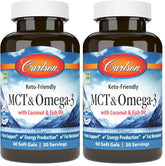 Front view of Carlson MCT & Omega-3 Softgels bottle in Pack of 2