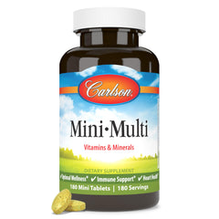 Carlson Mini-Multi bottle containing 180 mini tablets