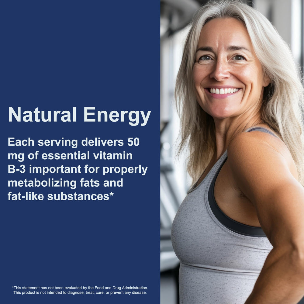 Carlson Niacin packaging box shows dosage information for planning daily use.