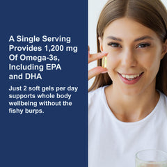 Label showing 100+30 softgels per bottle