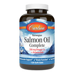Carlson Salmon Oil Complete bottle on white background