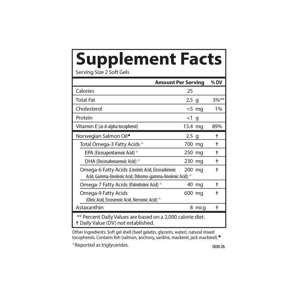 Carlson Salmon Oil Complete astaxanthin imagery suggests antioxidant support.