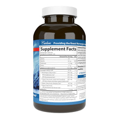 Carlson Salmon Oil Complete ingredients panel shows 15 fatty acids including omega-3s