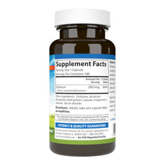 180 capsule bottle of Carlson Selenium supplement